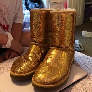 Gold sequin ugg Australia boots